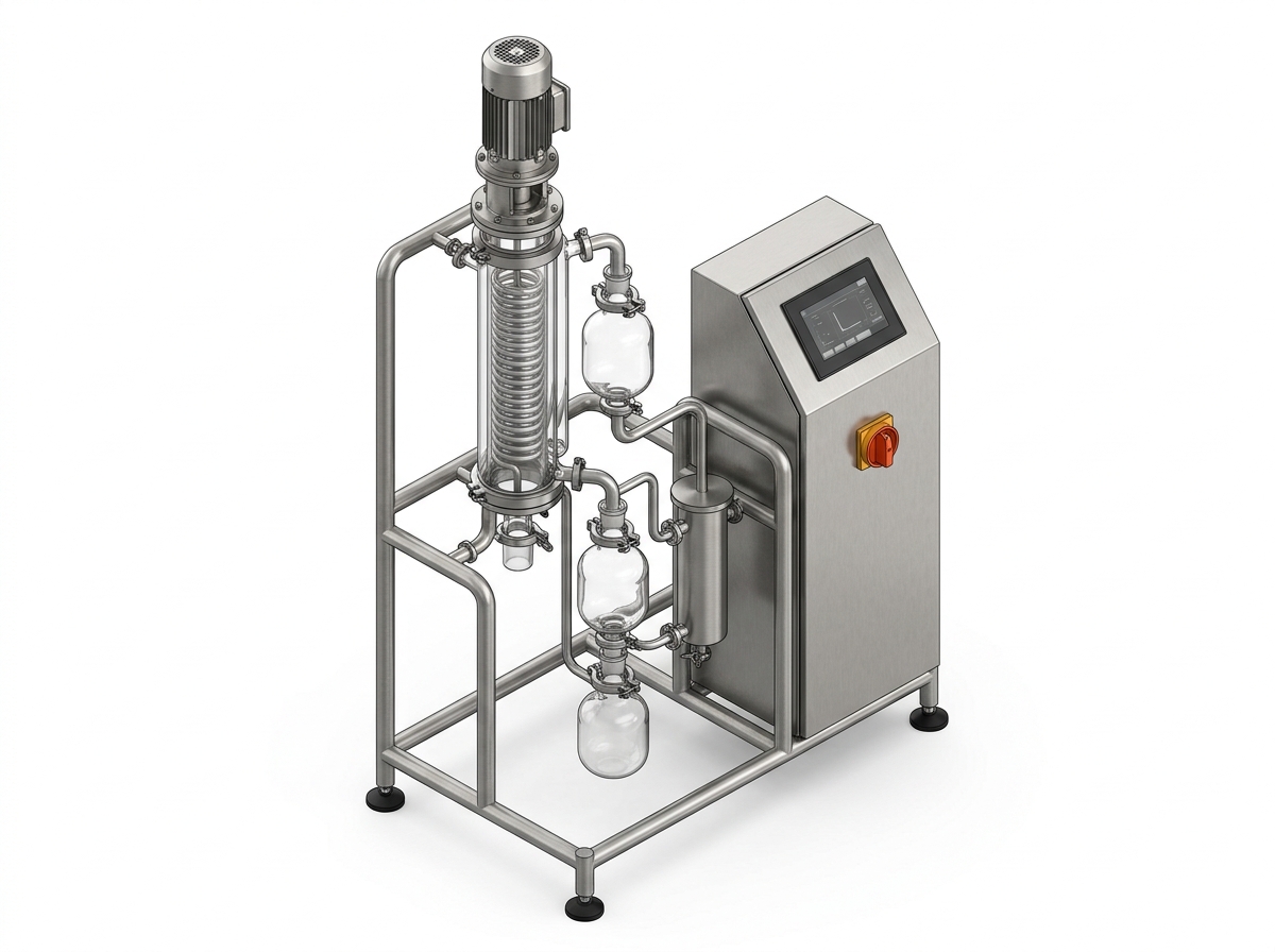 Jacketed Wiped-Film Short-Path Molecular Distillation System